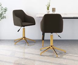  vidaXL Obrotowe krzesła stołowe, 2 szt., ciemnoszare, aksamitne