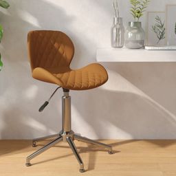  vidaXL Obrotowe krzesło stołowe, brązowe, obite aksamitem