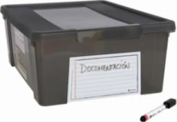  Gerimport pudełko do przechowywania 39 x 28 x 15 cm 11 litrów przezroczysty/czarny