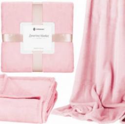  Springos Narzuta na łóżko, pled 150x200 cm koc na kanapę różowy UNIWERSALNY