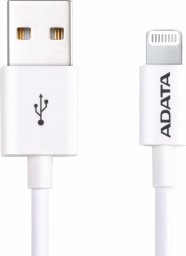 Kabel USB ADATA USB-A - Lightning 1 m Biały (AMFIPL-1M-CWH)