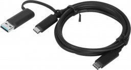Kabel USB Lenovo USB-C - USB-C + USB-A 1 m Czarny (4X90U90618)