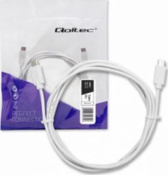 Kabel USB Qoltec USB-C - USB-C 1.4 m Biały (52344)