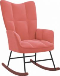  vidaXL Fotel bujany, różowy, tapicerowany aksamitem