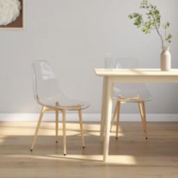  vidaXL Krzesła stołowe, 2 szt., transparentne, PET