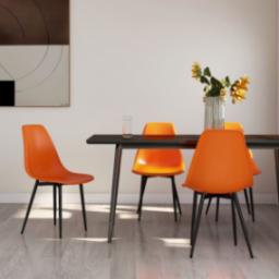  vidaXL Krzesła stołowe, 4 szt., pomarańczowe, PP