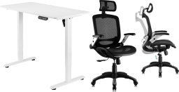 Biurko Mozos Biurko Mozos ED PRO WH Białe 120 cmx60 cm + Krzesło biurowe Ergo-C Czarne