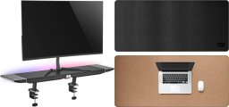 Mozos Mozos MOZOS RISER RGB PODSTAWA STOLIK PÓŁKA DO MONITORA + Podkładka LDP1260 Czarna