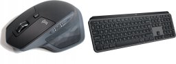 Logitech Mouse Logitech MX WL Black + MX Keys S Bezprzewodowa Graphite US (920-011587)