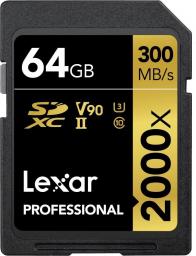 Karta Lexar Professional 2000x SDXC 64 GB Class 10 UHS-II/U3 V90 (LSD2000064G-BNNNG)