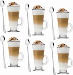  Tadar Komplet szklanek Tadar Caffe Latte 250 ml i 6 łyżeczek
