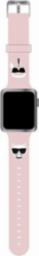 Karl Lagerfeld Pasek KLAWLSLCKP Apple Watch 4/5/6/7/SE 44/45mm różowy/pink strap Silicone Karl & Choupette Heads