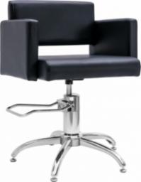  vidaXL Krzesło do salonu fryzjerskiego, czarne, obite sztuczną skórą