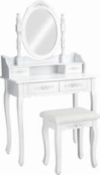  Tectake Toaletka z lustrem i taboretem w stylu antycznym - biały