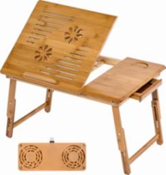Podstawka pod laptopa Tectake Stół do laptopa wykonany z drewna