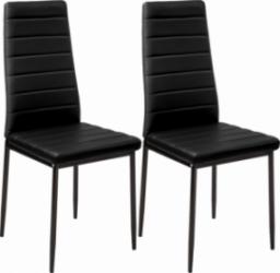  Tectake 2 krzesła do jadalni, sztuczna skóra - czarny