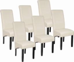  Tectake 6 eleganckie krzesła do jadalni lub salonu - kremowy