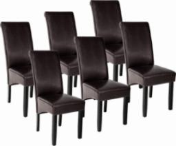  Tectake 6 eleganckie krzesła do jadalni lub salonu - brązowy