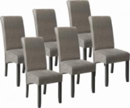  Tectake 6 eleganckie krzesła do jadalni lub salonu - szary, wzór marmurkowy