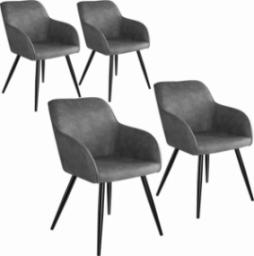  Tectake 4x Krzesło Marilyn - szaro-czarne