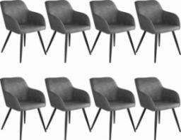  Tectake 8x Krzesło Marilyn - szaro-czarne