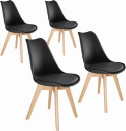  Tectake 4 krzesła do jadalni Friederike - czarny