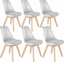  Tectake 6 krzesła do jadalni Friederike - biały