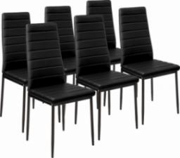  Tectake 6 krzeseł do jadalni - czarny