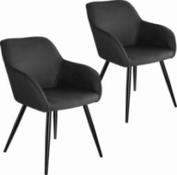  Tectake 2x Krzesło Marilyn - antracytowo-czarne