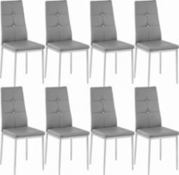  Tectake Zestaw 8 stylowych krzeseł - szary