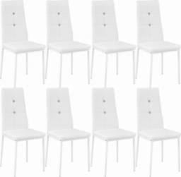  Tectake Zestaw 8 stylowych krzeseł - biały