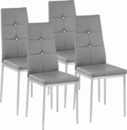  Tectake Zestaw 4 stylowych krzeseł - szary