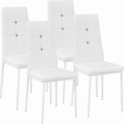  Tectake Zestaw 4 stylowych krzeseł - biały
