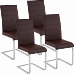  Tectake 4 krzesła do jadalni - brązowy