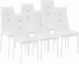  Tectake Zestaw 6 stylowych krzeseł - biały