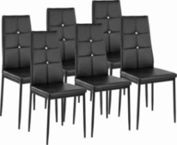  Tectake Zestaw 6 stylowych krzeseł - czarny