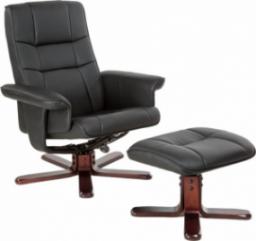  Tectake Fotel wypoczynkowy z podnóżkiem - czarne/brązowo