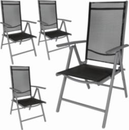  Tectake 4 x Krzesło ogrodowe składane - czarny/antracyt