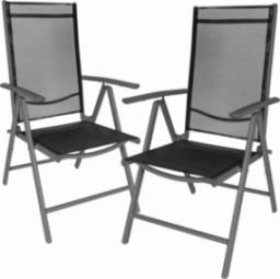  Tectake 2 x Krzesło ogrodowe składane - czarny/antracyt