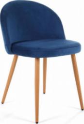 Fabryka Mebli Akord Welurowe krzesło tapicerowane SJ.075 Granatowe