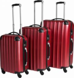  Tectake Zestaw walizek 3 częściowy - czerwony