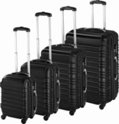  Tectake Zestaw walizek ABS 4 częściowy - czarny