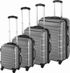  Tectake Zestaw walizek ABS 4 częściowy - szary