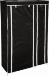  Tectake Składana szafa tekstylna z 6 półkami i drążkiem - czarny