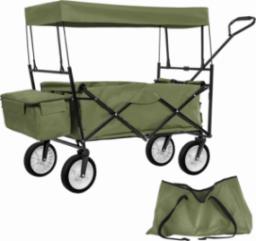  Tectake Składany wózek transportowy z dachem i torbą do przenoszenia - zielony