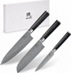 Shiori Shiori 3-Set Kuri Mur + Santoku + Sifu - zestaw trzech noży ze stali damasceńskiej