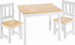  Tectake Meble dziecięce - zestaw 1 stół i 2 krzesła - biały