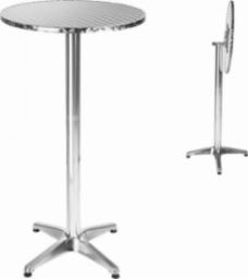  Tectake Aluminiowy stolik barowy 60cm - 5,8 cm, składany