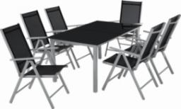  Tectake Komplet ogrodowy z aluminium stół i 6 krzeseł - jasnoszary