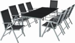  Tectake Komplet ogrodowy z aluminium stół i 8 krzeseł - jasnoszary